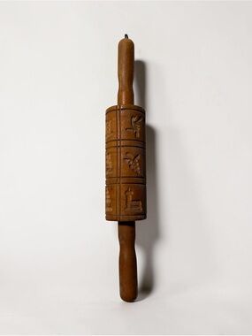 Vintage German Wooden "Springerle" Cookie Rolling Pin